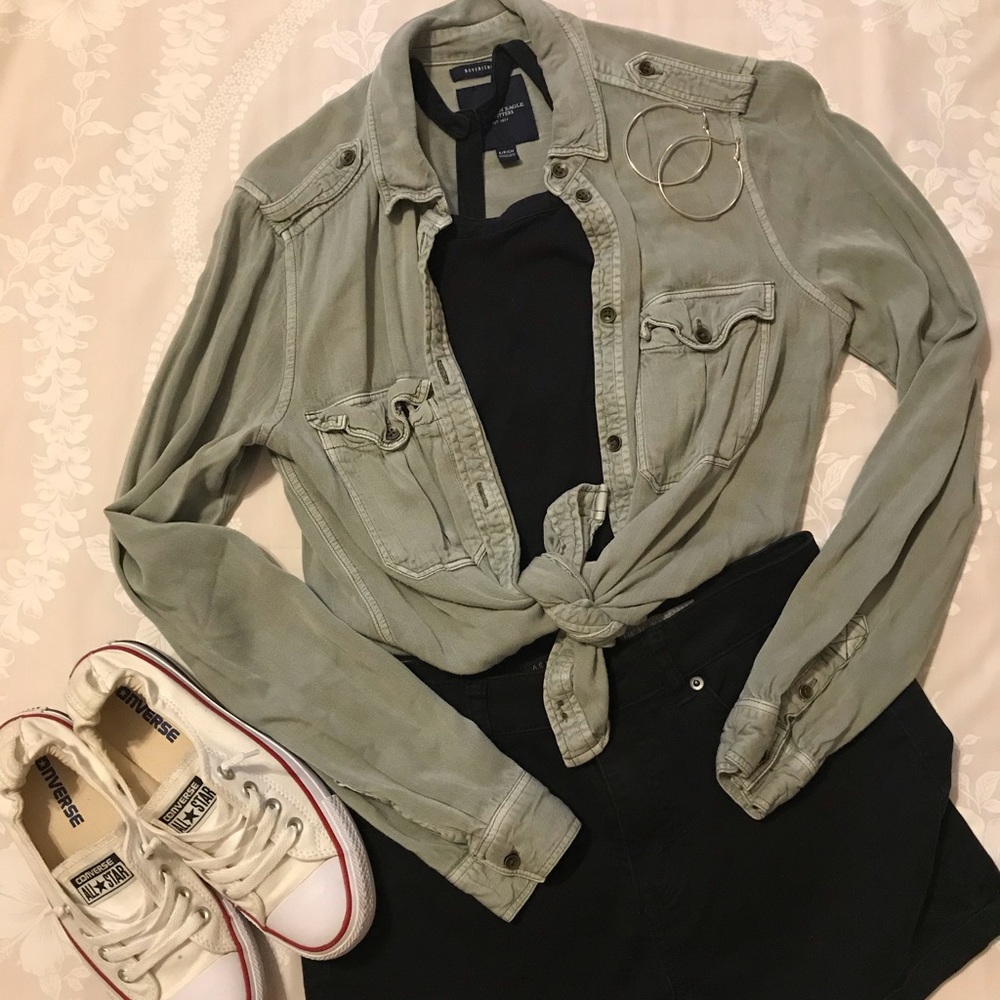 American Eagle Boyfriend Style Utility Shirt